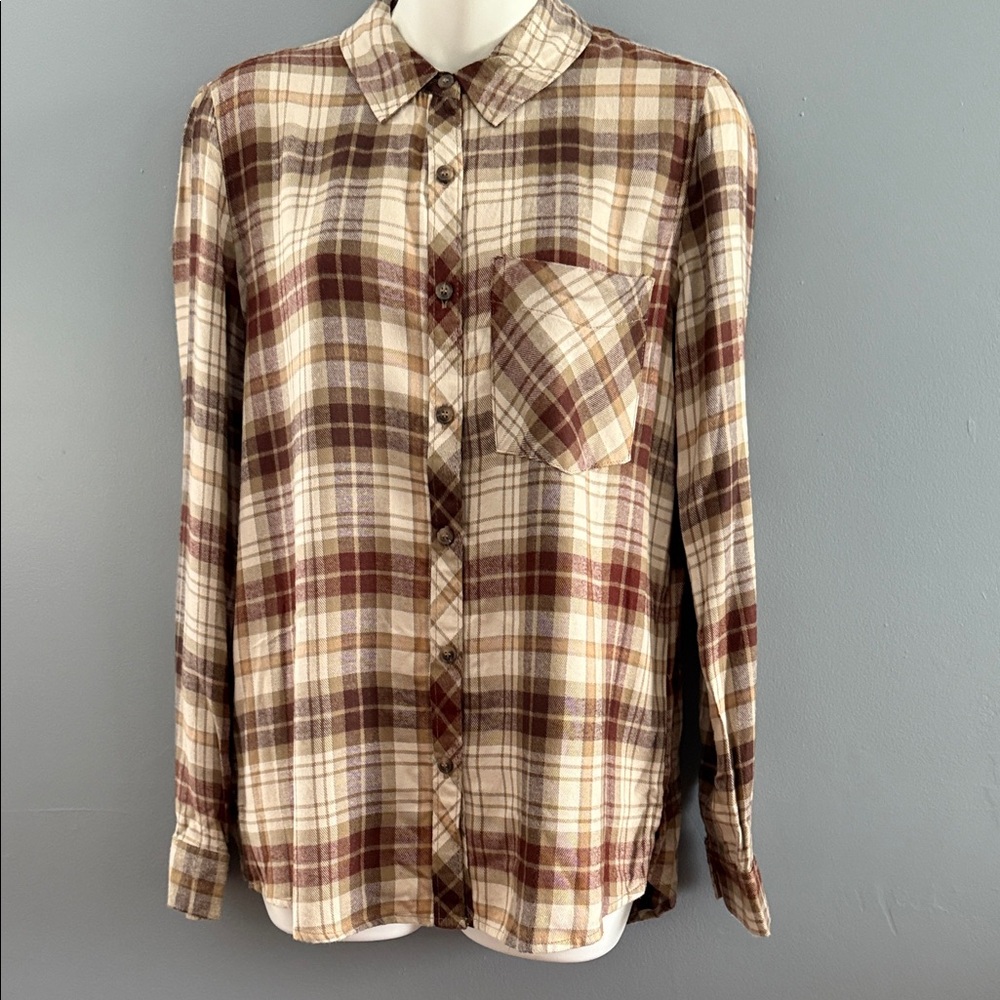 Plaid Button Down Shirt for Women